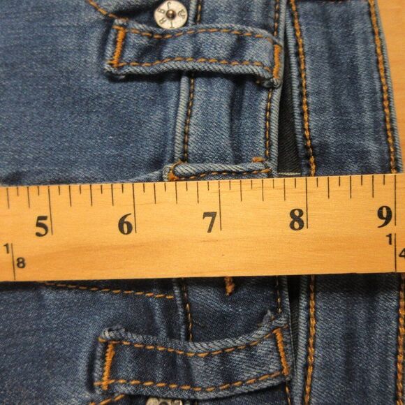 TRUE RELIGION Halle Mid‎ Rise Super Skinny Jeans Womens Sz 24 Blue Stretch Denim - Picture 14 of 16